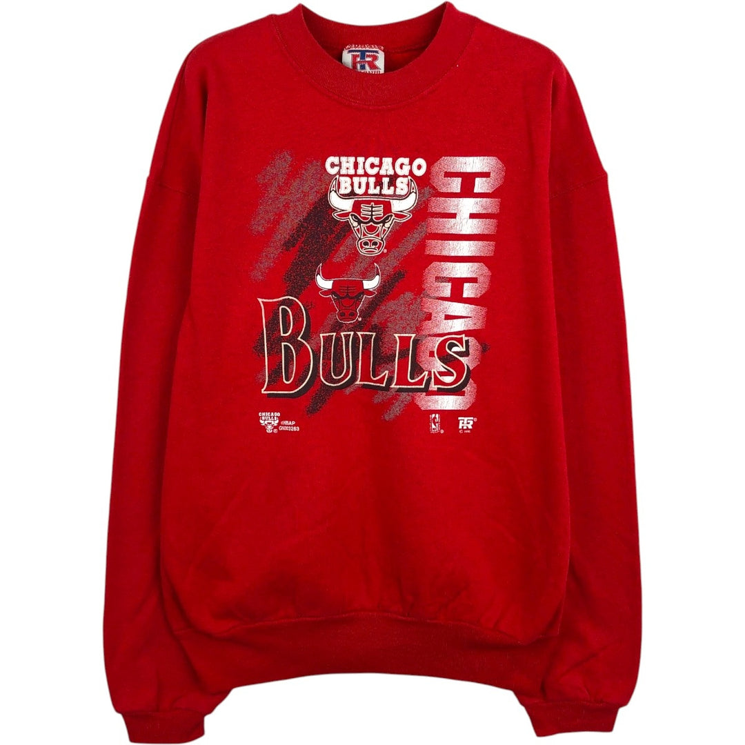 90'S TEAM RATED NBA CHICAGOBULLS Logo Sweatshirt, Made in USA, Men's XL equivalent, Vintage cotton red type Vintage Second Hand