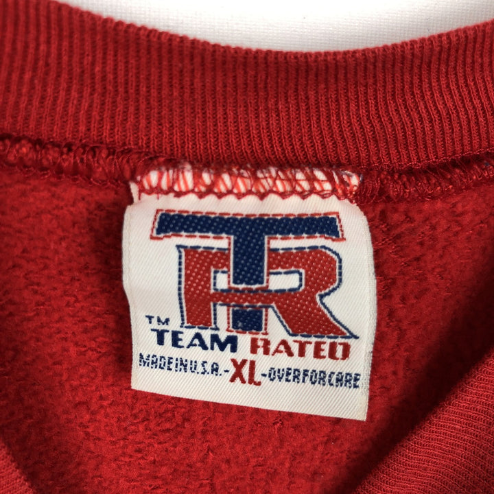 90'S TEAM RATED NBA CHICAGOBULLS Logo Sweatshirt, Made in USA, Men's XL equivalent, Vintage cotton red type Vintage Second Hand