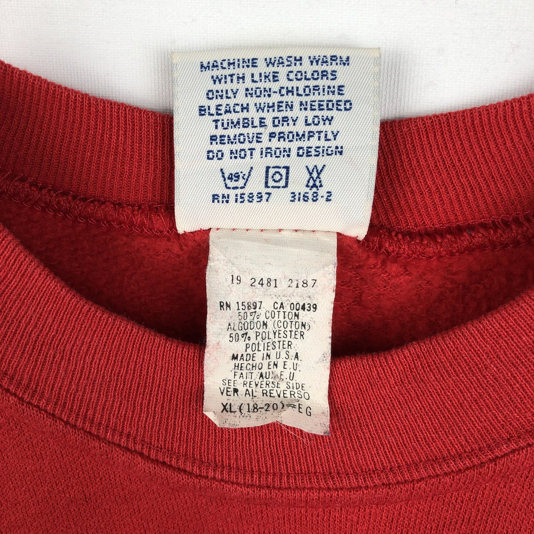 90'S TEAM RATED NBA CHICAGOBULLS Logo Sweatshirt, Made in USA, Men's XL equivalent, Vintage cotton red type Vintage Second Hand