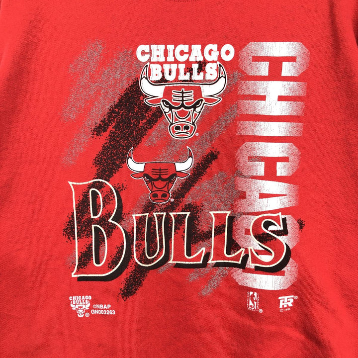 90'S TEAM RATED NBA CHICAGOBULLS Logo Sweatshirt, Made in USA, Men's XL equivalent, Vintage cotton red type Vintage Second Hand