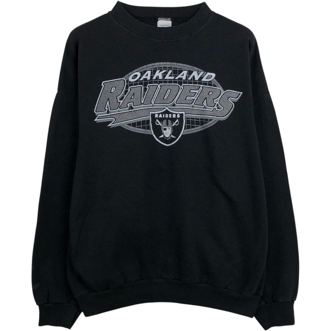 LOGO7 NFL OAKLAND RAIDERS Logo Sweatshirt (Men's XL equivalent) cotton black type Vintage Second Hand