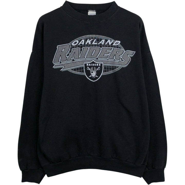 LOGO7 NFL OAKLAND RAIDERS Logo Sweatshirt (Men's XL equivalent) cotton black type Vintage Second Hand