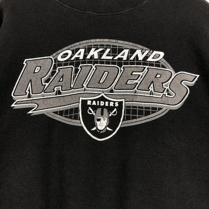 LOGO7 NFL OAKLAND RAIDERS Logo Sweatshirt (Men's XL equivalent) cotton black type Vintage Second Hand