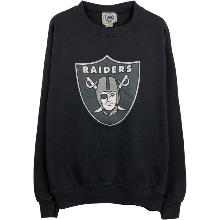 90'S Lee NFL Las Vegas Raiders Glitter Print Logo Sweatshirt, Men's Size M (Equivalent), Vintage unclear black type Vintage Second Hand