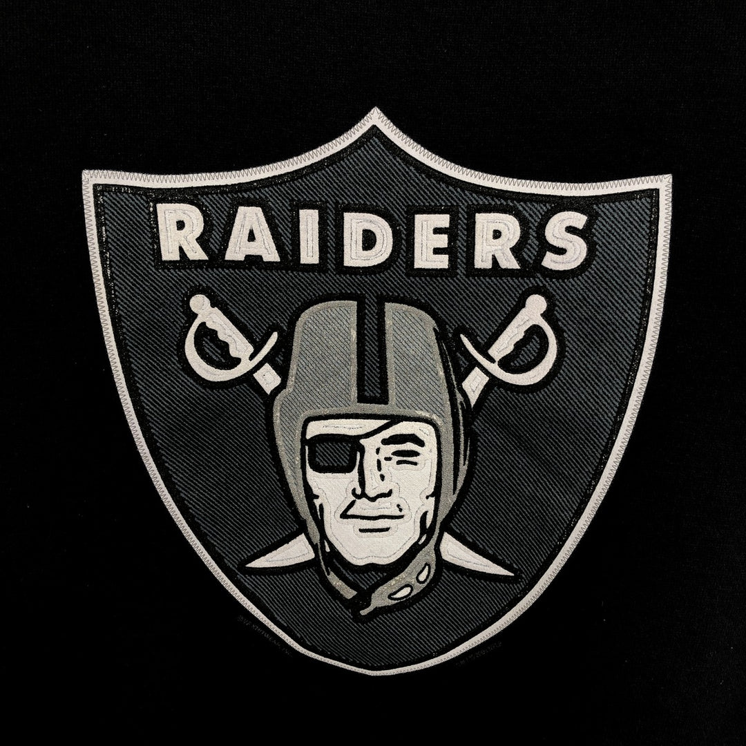 90'S Lee NFL Las Vegas Raiders Glitter Print Logo Sweatshirt, Men's Size M (Equivalent), Vintage unclear black type Vintage Second Hand