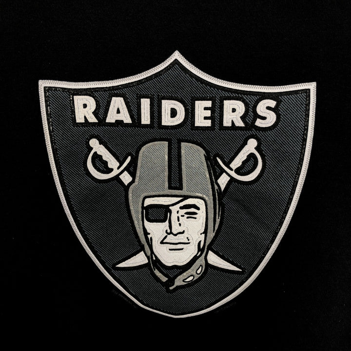90'S Lee NFL Las Vegas Raiders Glitter Print Logo Sweatshirt, Men's Size M (Equivalent), Vintage unclear black type Vintage Second Hand