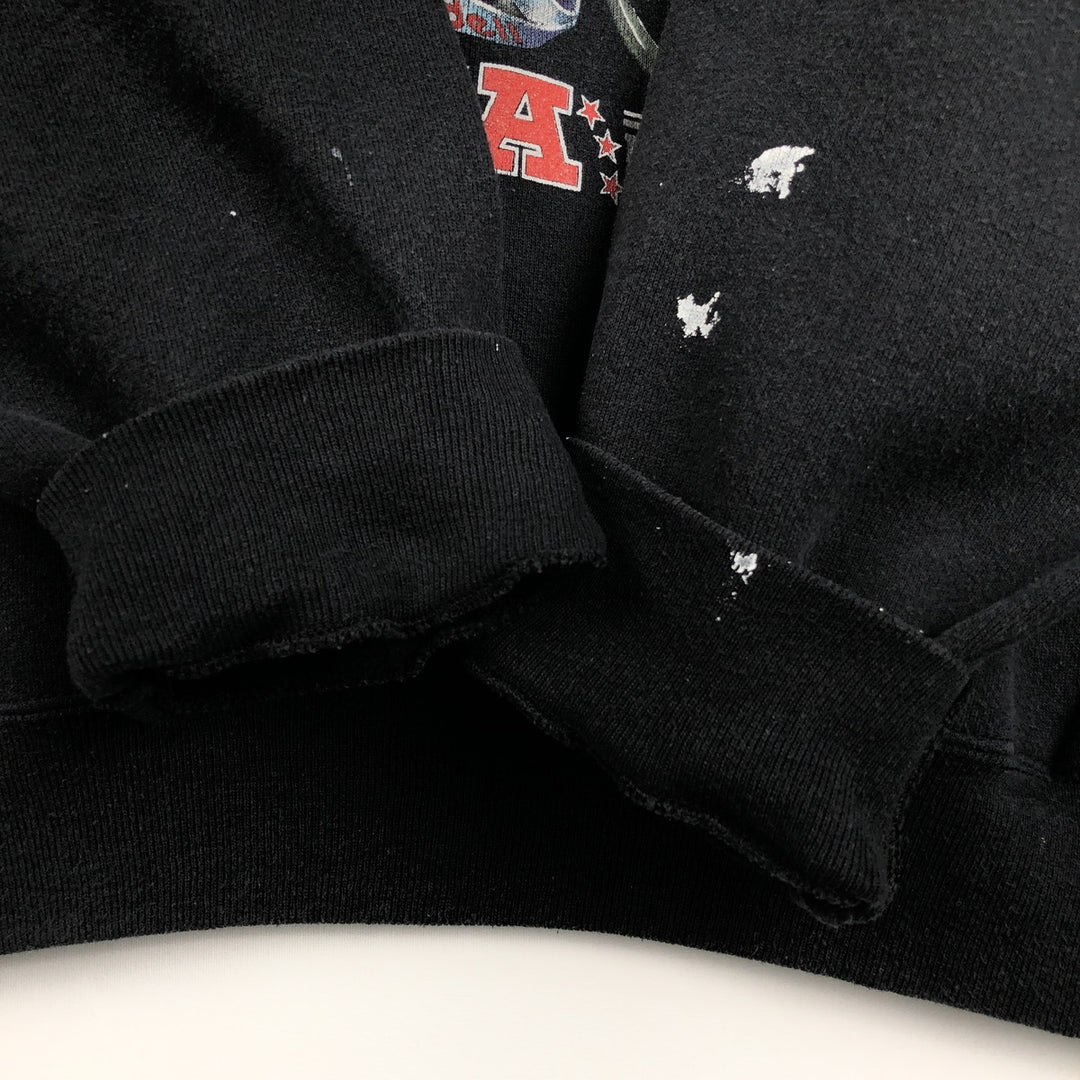 90'S NFL Las Vegas Raiders Print Sweatshirt, Made in USA, Men's XL (approx.), Vintage cotton black type Vintage Second Hand