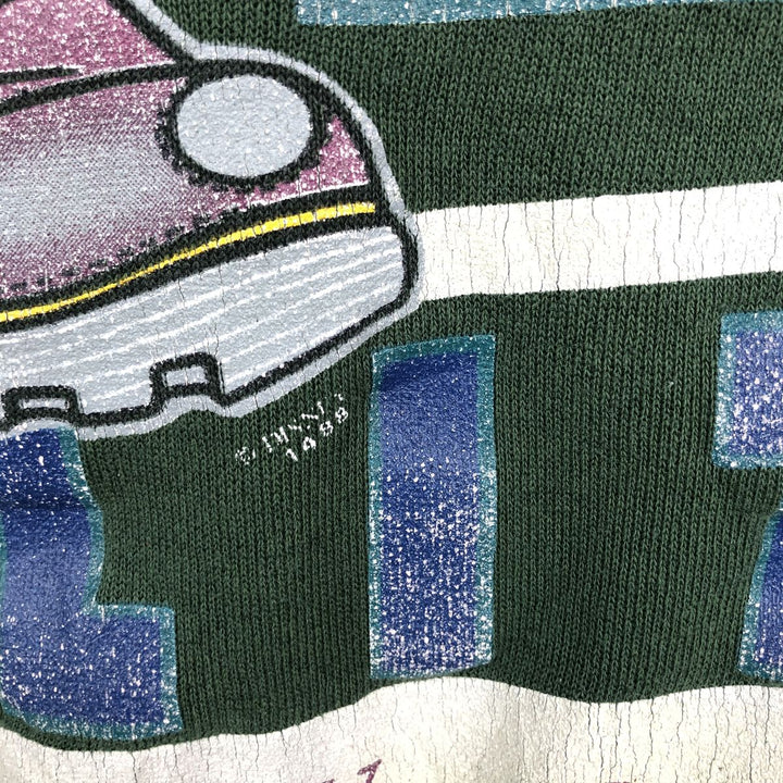 90'S Disney Mickey Mouse Character Sweatshirt, Men's Size XL (Equivalent), Vintage cotton Green type dark green Vintage Second Hand