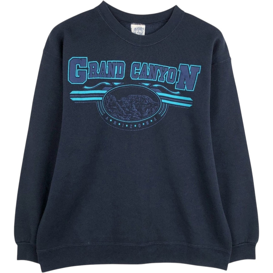 90'S EAGLE print sweatshirt, made in USA, women's size L equivalent, vintage. cotton navy blue type Vintage Second Hand