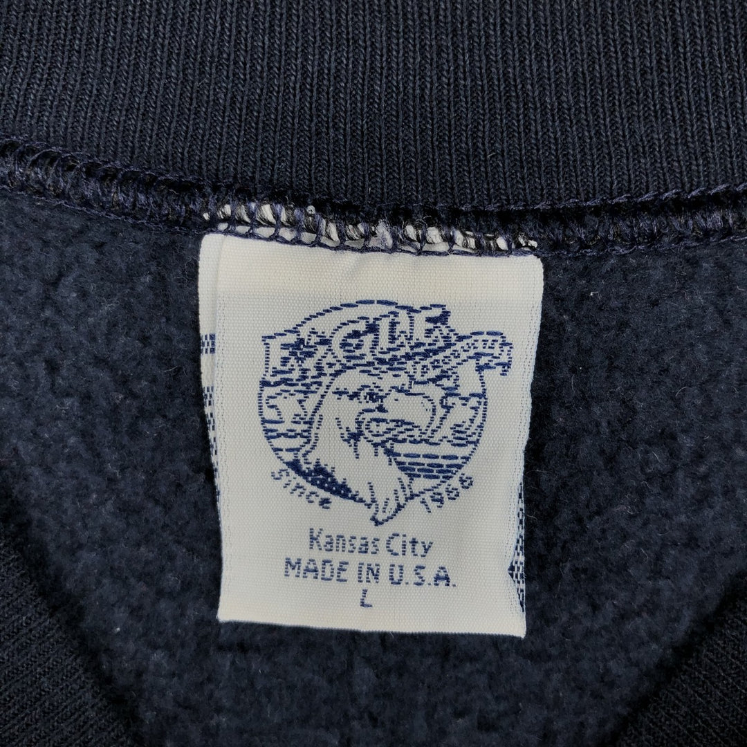 90'S EAGLE print sweatshirt, made in USA, women's size L equivalent, vintage. cotton navy blue type Vintage Second Hand