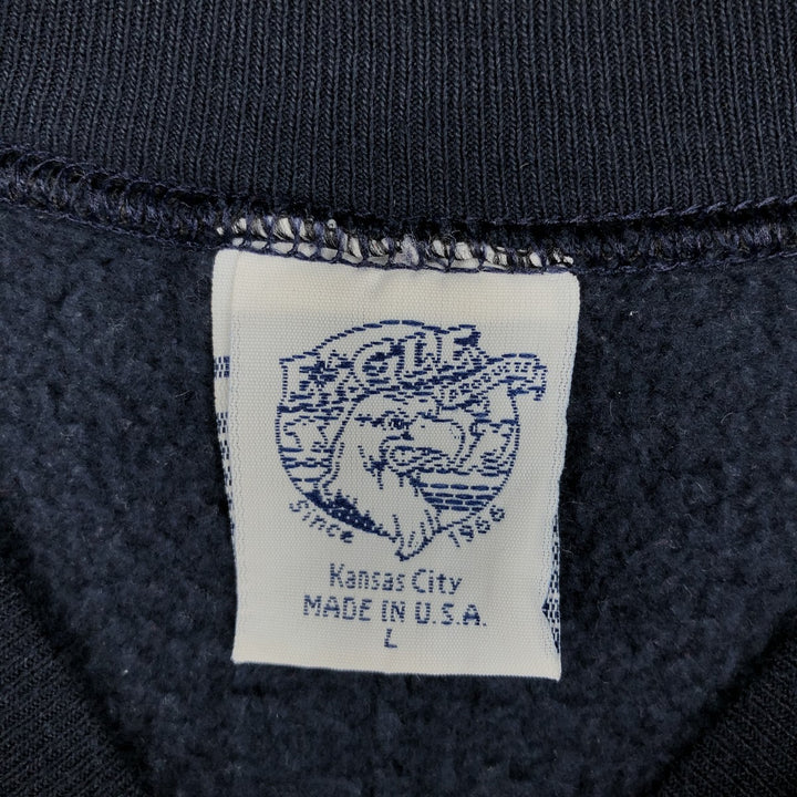 90'S EAGLE print sweatshirt, made in USA, women's size L equivalent, vintage. cotton navy blue type Vintage Second Hand