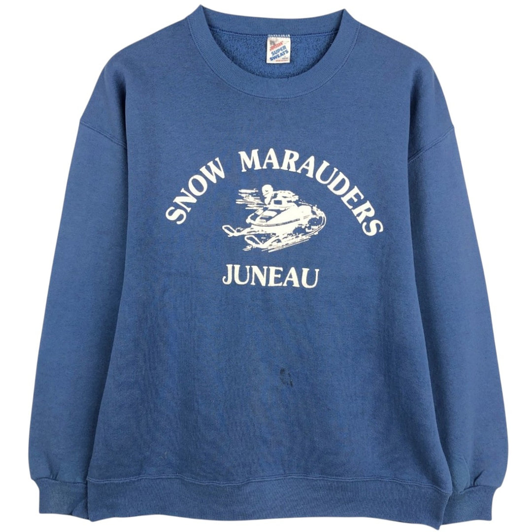 Vintage 80s-90'S Jerzees sweatshirt, made in the USA, size L, men's cotton blue type Vintage Second Hand