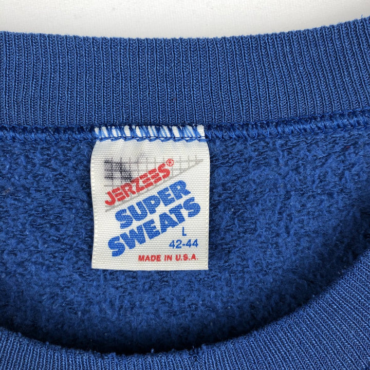 Vintage 80s-90'S Jerzees sweatshirt, made in the USA, size L, men's cotton blue type Vintage Second Hand