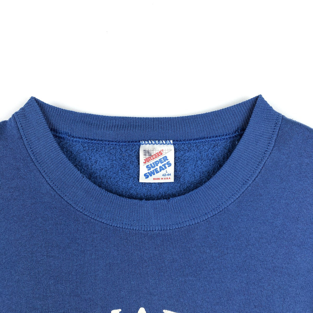 Vintage 80s-90'S Jerzees sweatshirt, made in the USA, size L, men's cotton blue type Vintage Second Hand