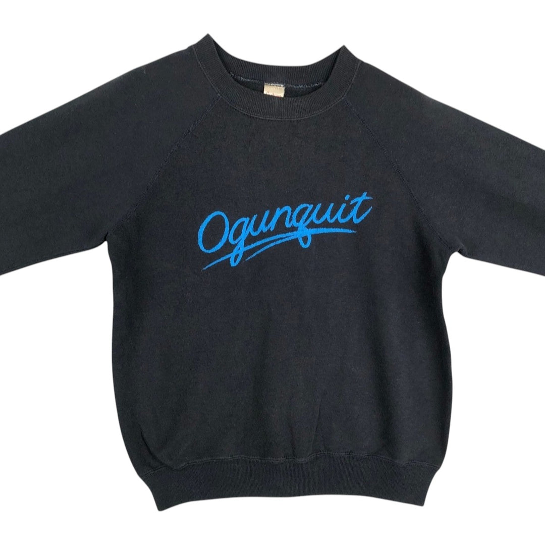 70'S Sportswear Printed Sweatshirt, Made in USA, Women's Size M (Equivalent), Vintage acrylic black type Vintage Second Hand