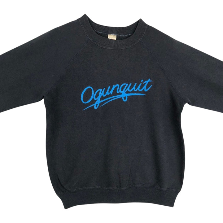 70'S Sportswear Printed Sweatshirt, Made in USA, Women's Size M (Equivalent), Vintage acrylic black type Vintage Second Hand
