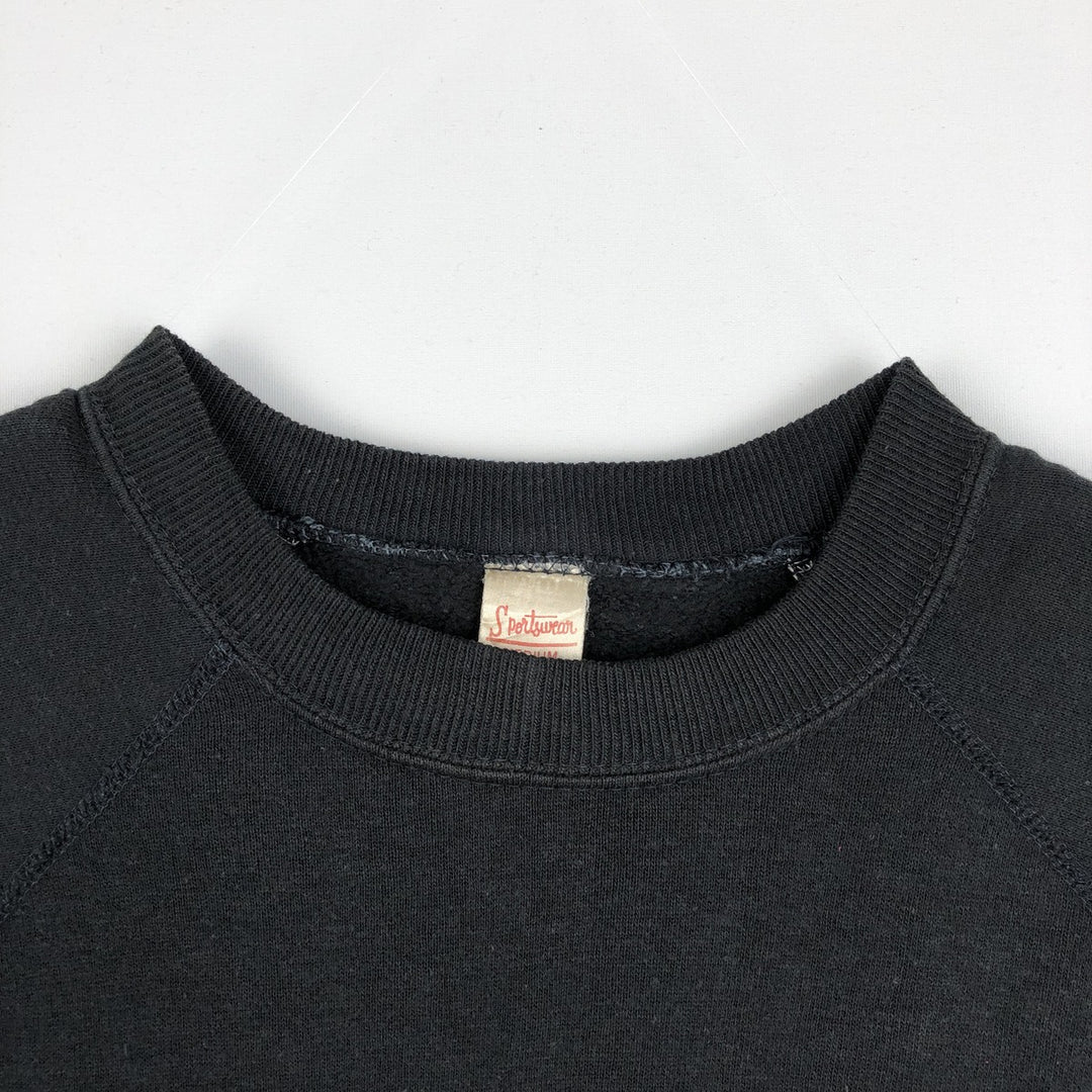 70'S Sportswear Printed Sweatshirt, Made in USA, Women's Size M (Equivalent), Vintage acrylic black type Vintage Second Hand