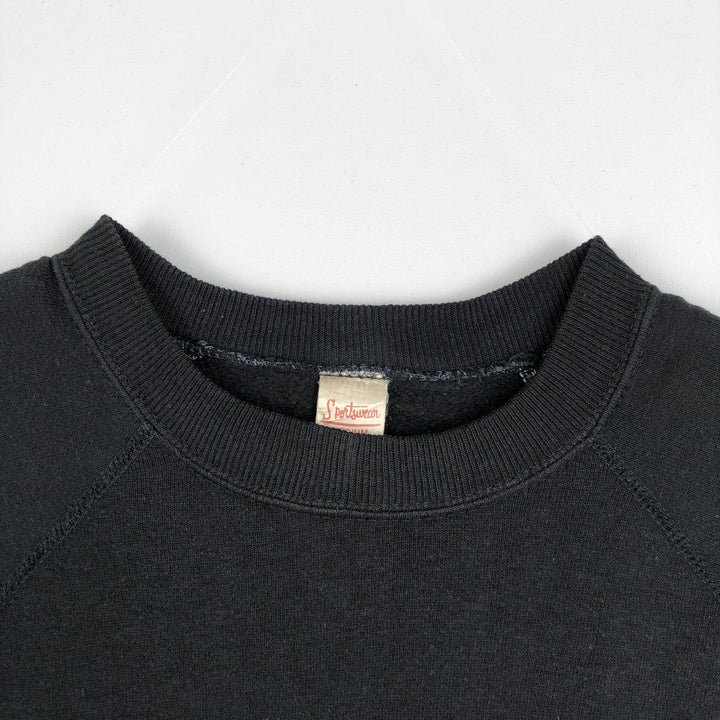 70'S Sportswear Printed Sweatshirt, Made in USA, Women's Size M (Equivalent), Vintage acrylic black type Vintage Second Hand
