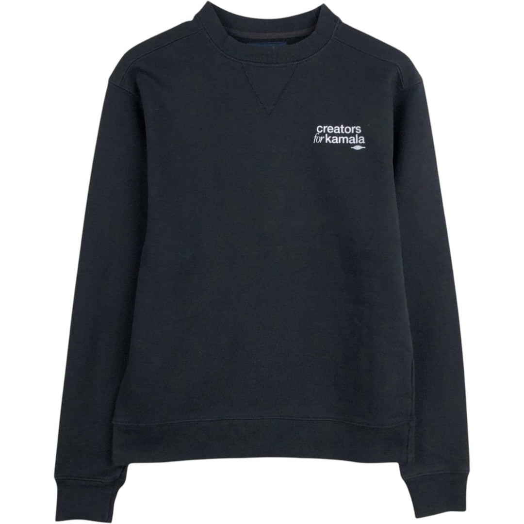 VOLUNTEER Printed Sweatshirt, Made in USA, Men's Size S (approx.) cotton black type Vintage Second Hand