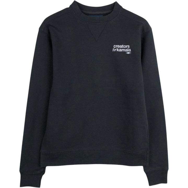 VOLUNTEER Printed Sweatshirt, Made in USA, Men's Size S (approx.) cotton black type Vintage Second Hand