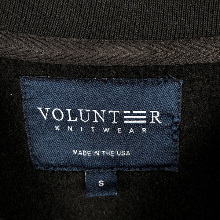 VOLUNTEER Printed Sweatshirt, Made in USA, Men's Size S (approx.) cotton black type Vintage Second Hand