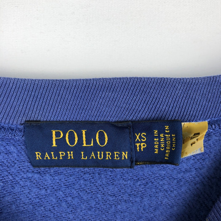 Ralph Lauren POLO RALPH LAUREN One-point logo sweatshirt, women's size XS (approx.) cotton blue type Vintage Second Hand