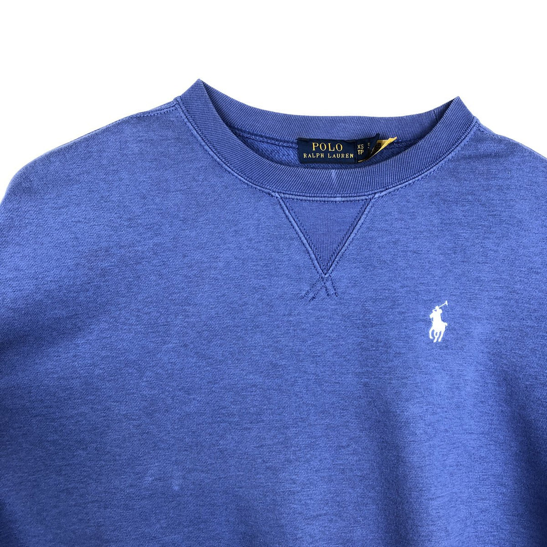 Ralph Lauren POLO RALPH LAUREN One-point logo sweatshirt, women's size XS (approx.) cotton blue type Vintage Second Hand