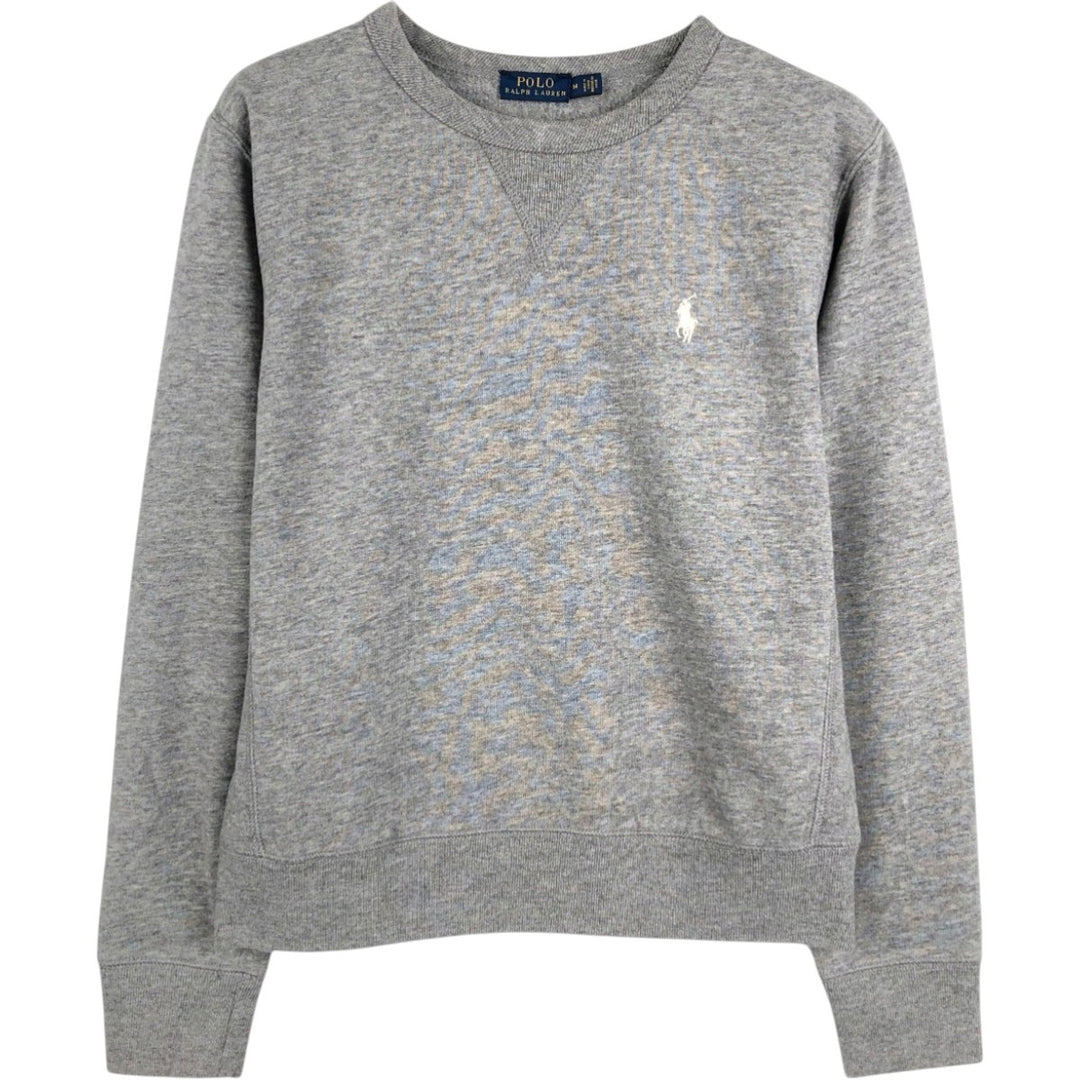 Ralph Lauren POLO RALPH LAUREN One-point logo sweatshirt, women's M size cotton gray type Vintage Second Hand