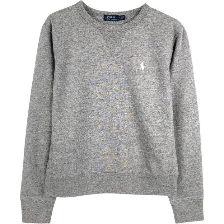 Ralph Lauren POLO RALPH LAUREN One-point logo sweatshirt, women's M size cotton gray type Vintage Second Hand