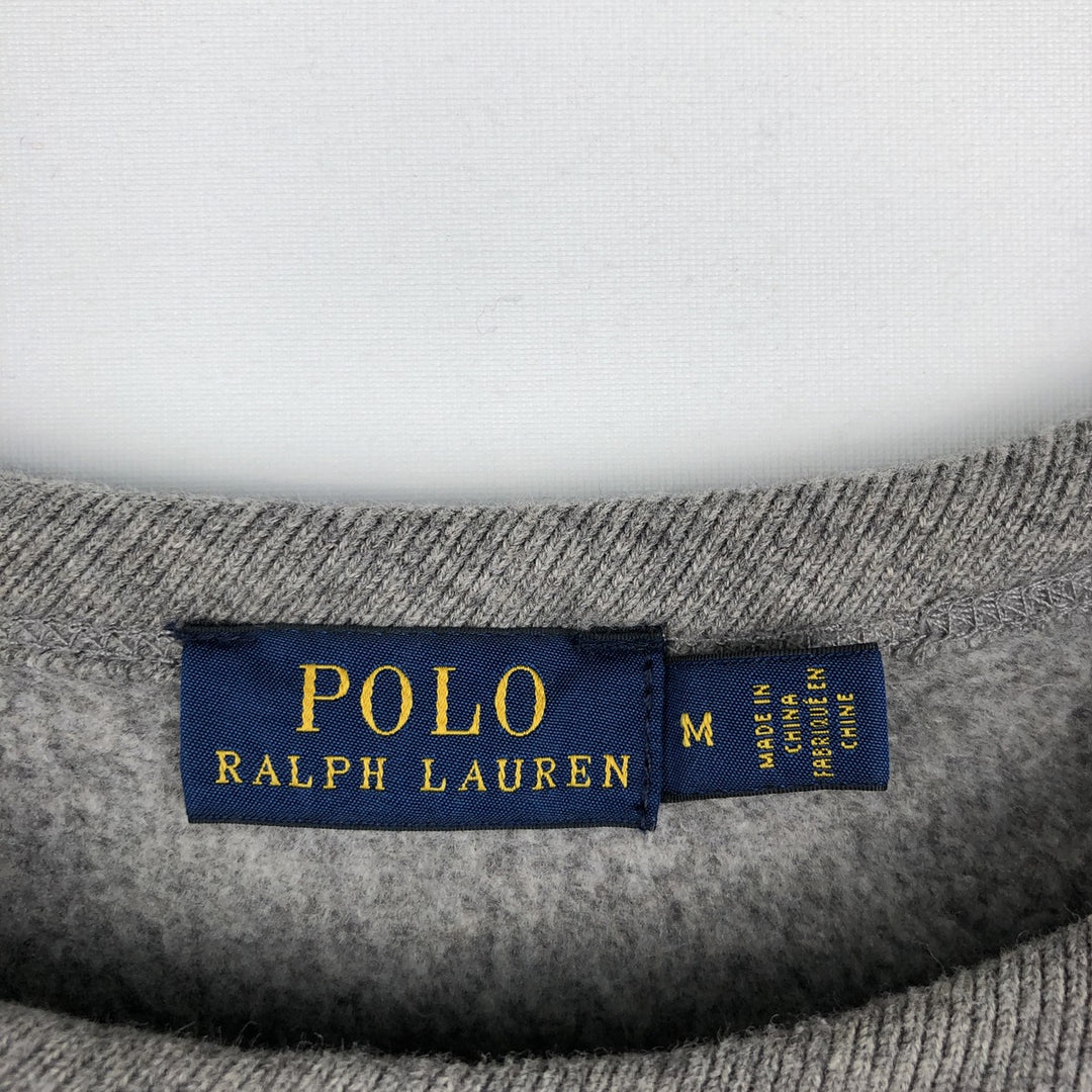 Ralph Lauren POLO RALPH LAUREN One-point logo sweatshirt, women's M size cotton gray type Vintage Second Hand