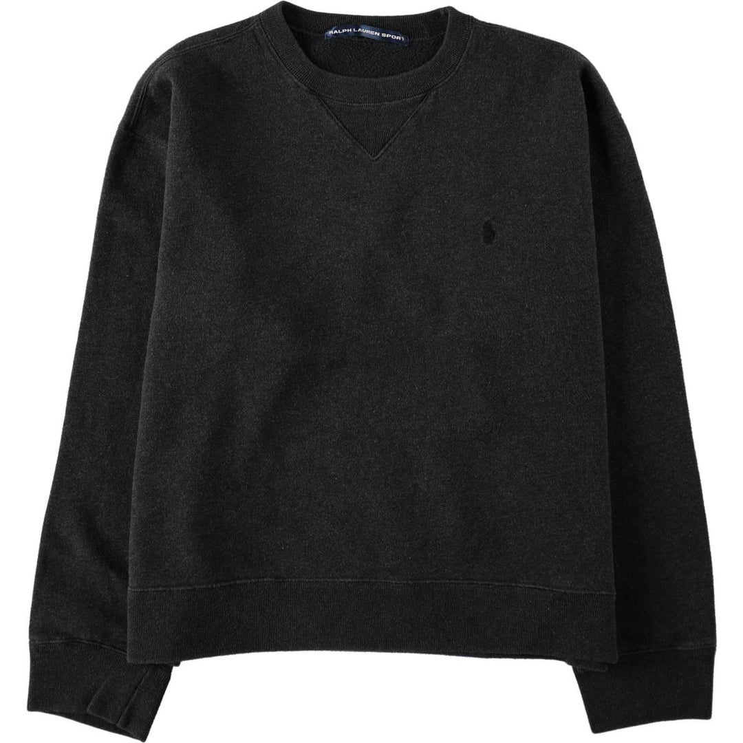 Ralph Lauren RALPH LAUREN SPORT One-Point Logo Sweatshirt (Women's Size L) unclear Charcoal Vintage Second Hand