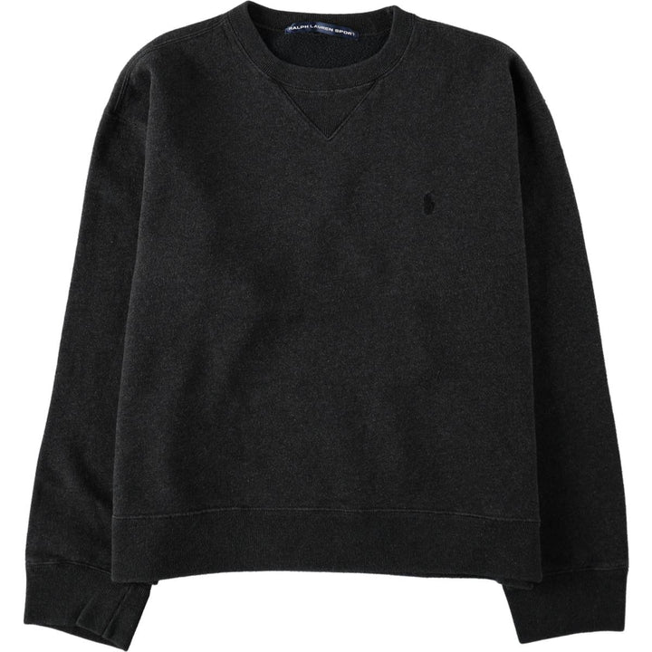Ralph Lauren RALPH LAUREN SPORT One-Point Logo Sweatshirt (Women's Size L) unclear Charcoal Vintage Second Hand