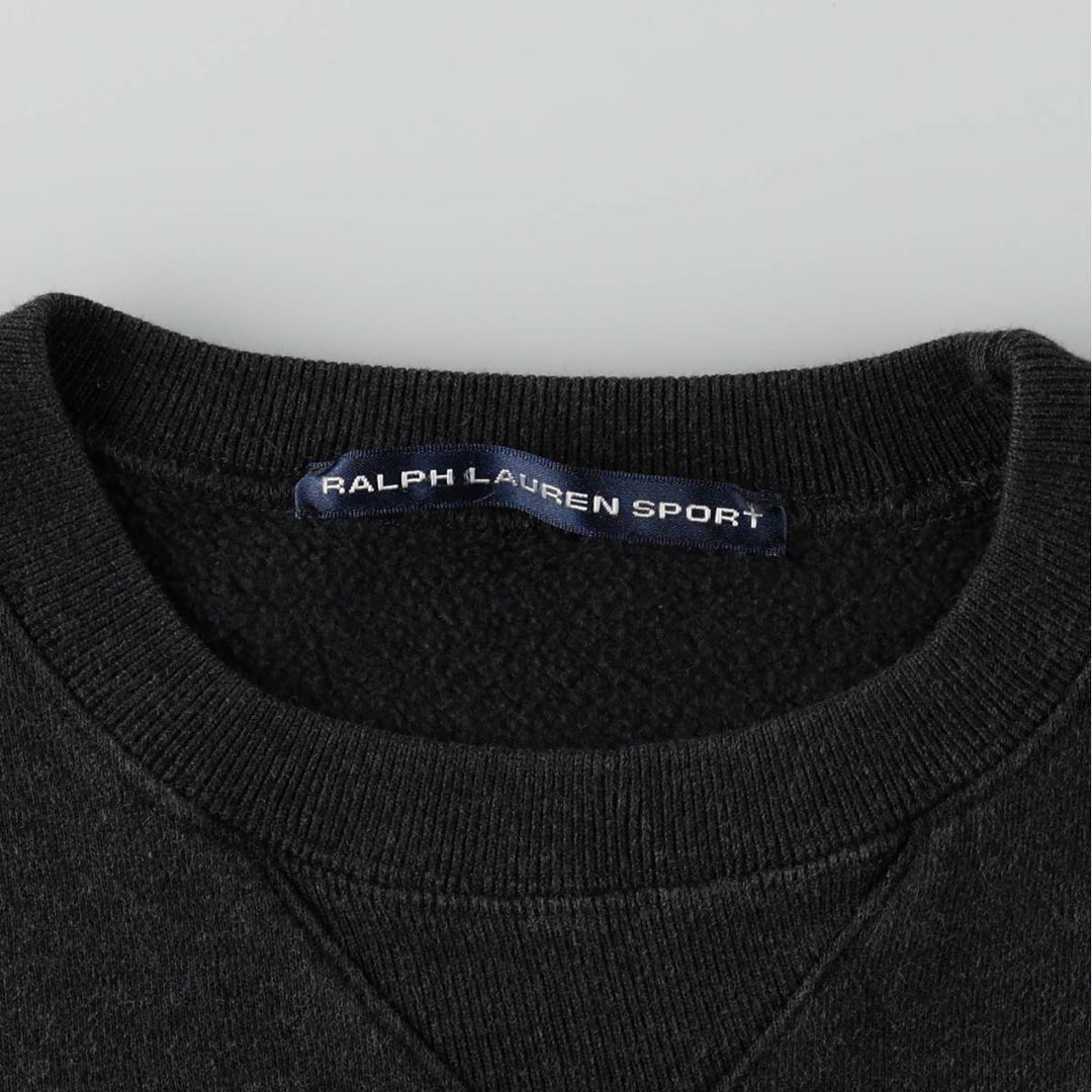 Ralph Lauren RALPH LAUREN SPORT One-Point Logo Sweatshirt (Women's Size L) unclear Charcoal Vintage Second Hand