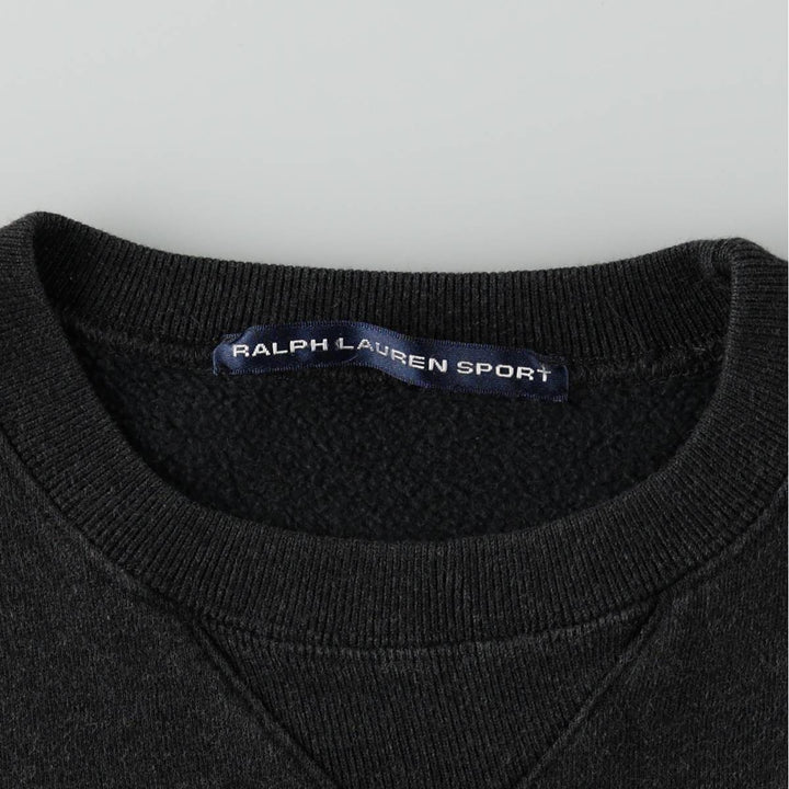 Ralph Lauren RALPH LAUREN SPORT One-Point Logo Sweatshirt (Women's Size L) unclear Charcoal Vintage Second Hand