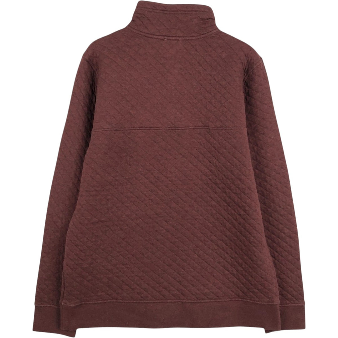 Patagonia Organic Cotton 25281FA17 Quilted Snap-T Half-Snap Sweatshirt, Women's Size L (approx.) cotton bordeaux Vintage Second Hand