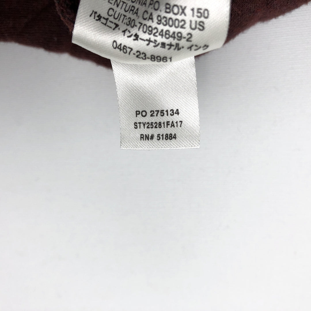 Patagonia Organic Cotton 25281FA17 Quilted Snap-T Half-Snap Sweatshirt, Women's Size L (approx.) cotton bordeaux Vintage Second Hand