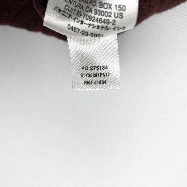 Patagonia Organic Cotton 25281FA17 Quilted Snap-T Half-Snap Sweatshirt, Women's Size L (approx.) cotton bordeaux Vintage Second Hand