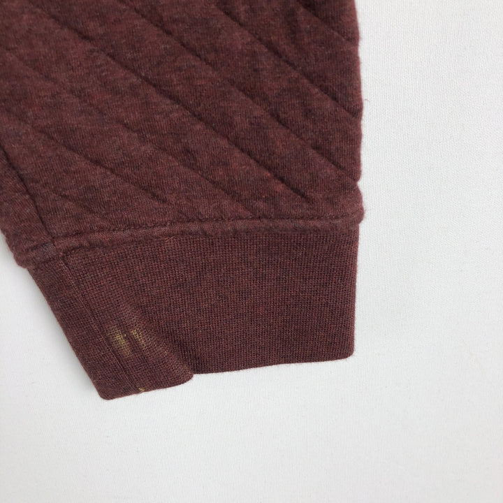 Patagonia Organic Cotton 25281FA17 Quilted Snap-T Half-Snap Sweatshirt, Women's Size L (approx.) cotton bordeaux Vintage Second Hand