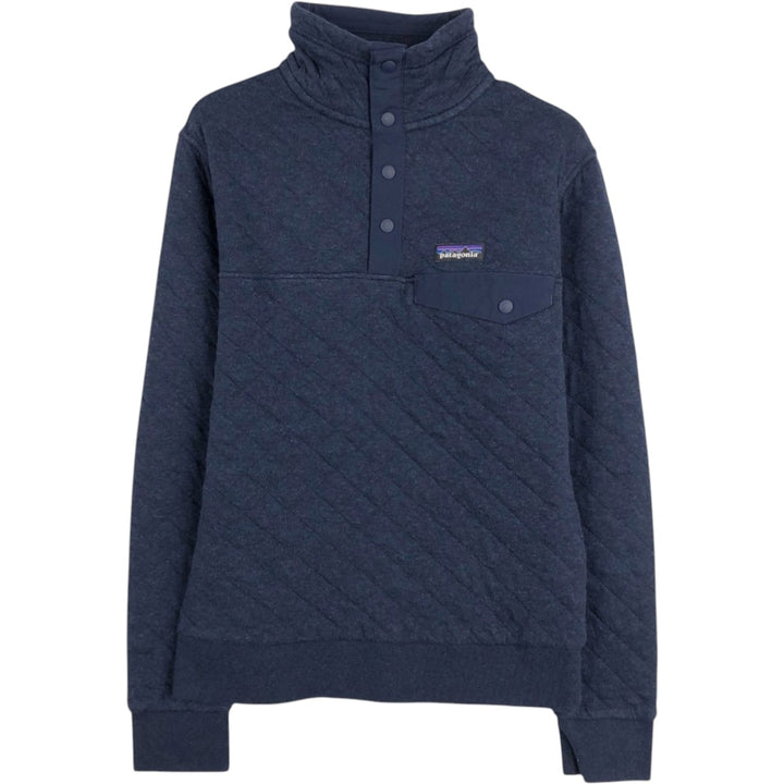 Patagonia Organic Cotton Quilted Snap-T 25371SP20 Half-Snap Sweatshirt (Men's XXS equivalent) cotton navy blue type Vintage Second Hand