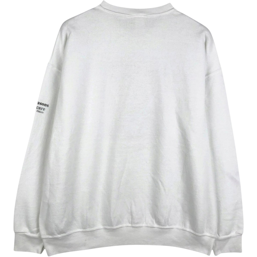 Lee printed sweatshirt, made in the USA, women's size XL equivalent. cotton white type Vintage Second Hand