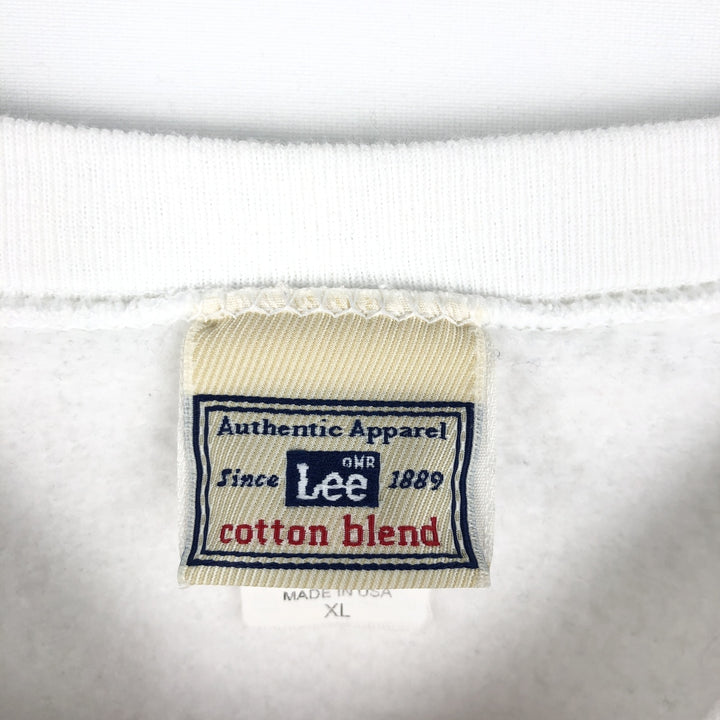 Lee printed sweatshirt, made in the USA, women's size XL equivalent. cotton white type Vintage Second Hand