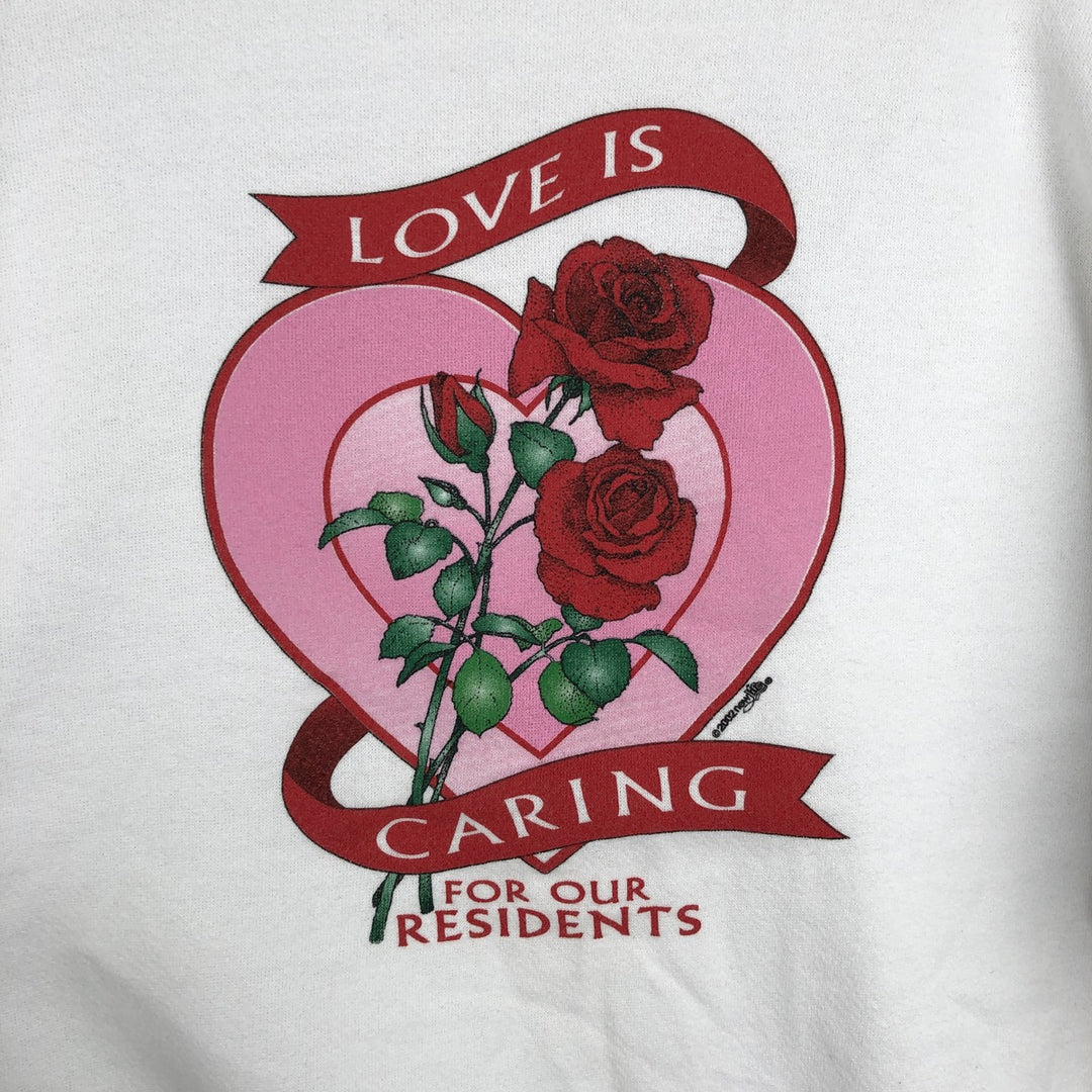 Lee printed sweatshirt, made in the USA, women's size XL equivalent. cotton white type Vintage Second Hand
