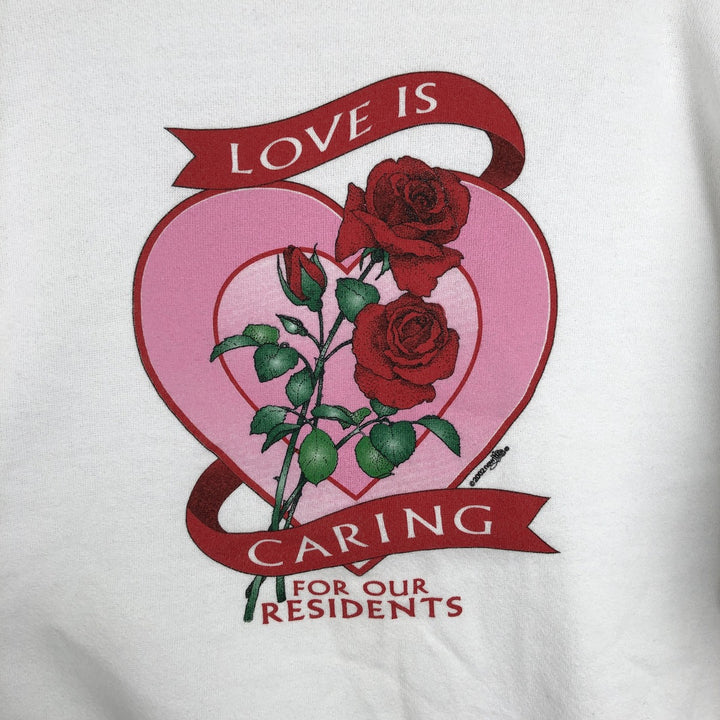 Lee printed sweatshirt, made in the USA, women's size XL equivalent. cotton white type Vintage Second Hand