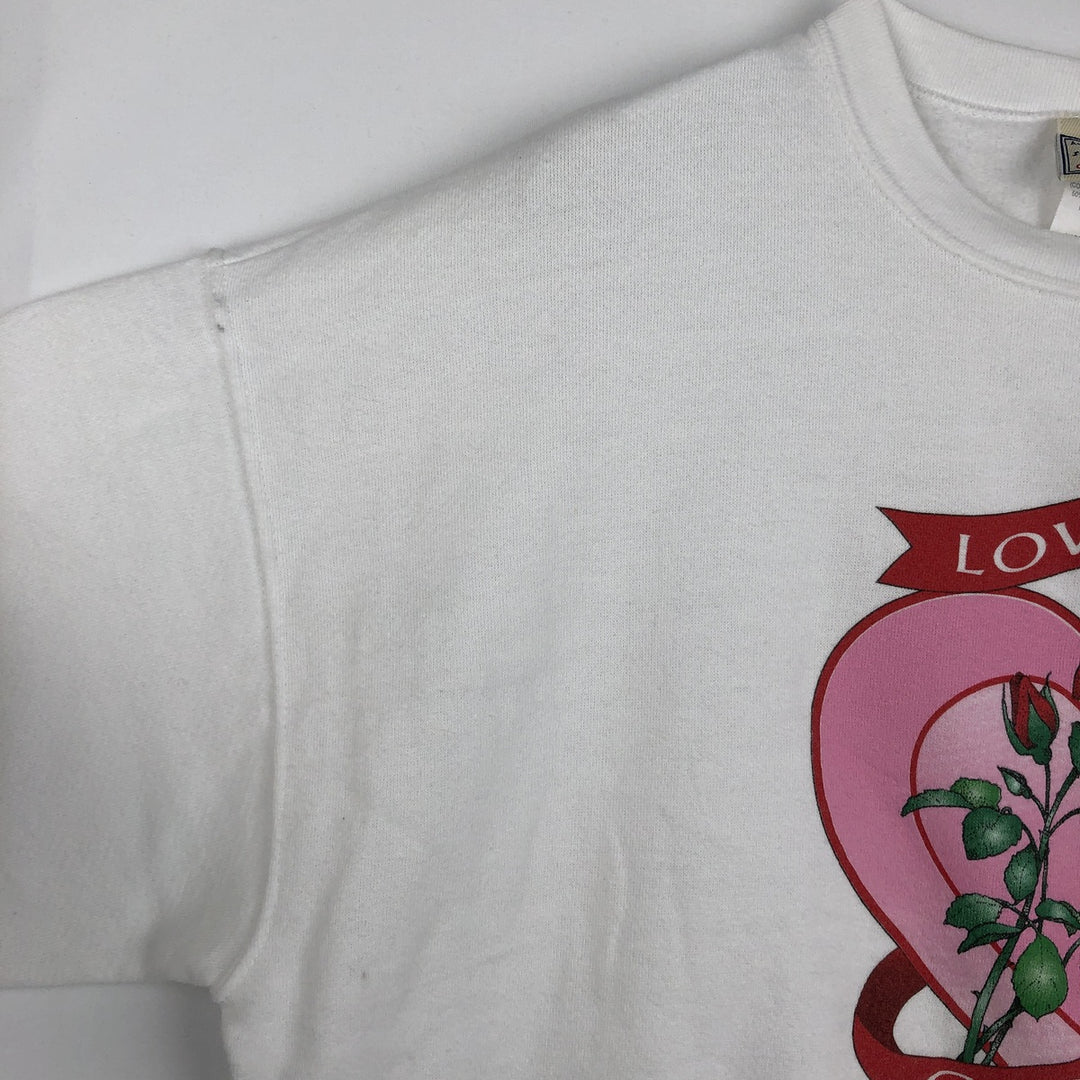 Lee printed sweatshirt, made in the USA, women's size XL equivalent. cotton white type Vintage Second Hand