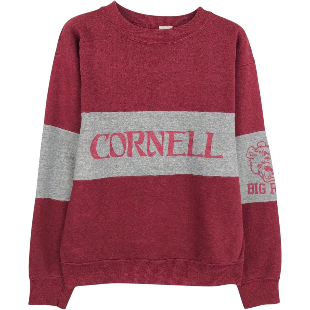 CORNELL College Character Sweatshirt, Made in USA, Women's Size S (Equivalent), Vintage acrylic wine-red Vintage Second Hand