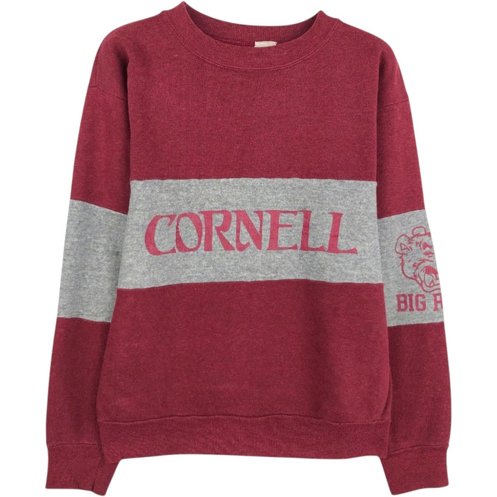 CORNELL College Character Sweatshirt, Made in USA, Women's Size S (Equivalent), Vintage acrylic wine-red Vintage Second Hand