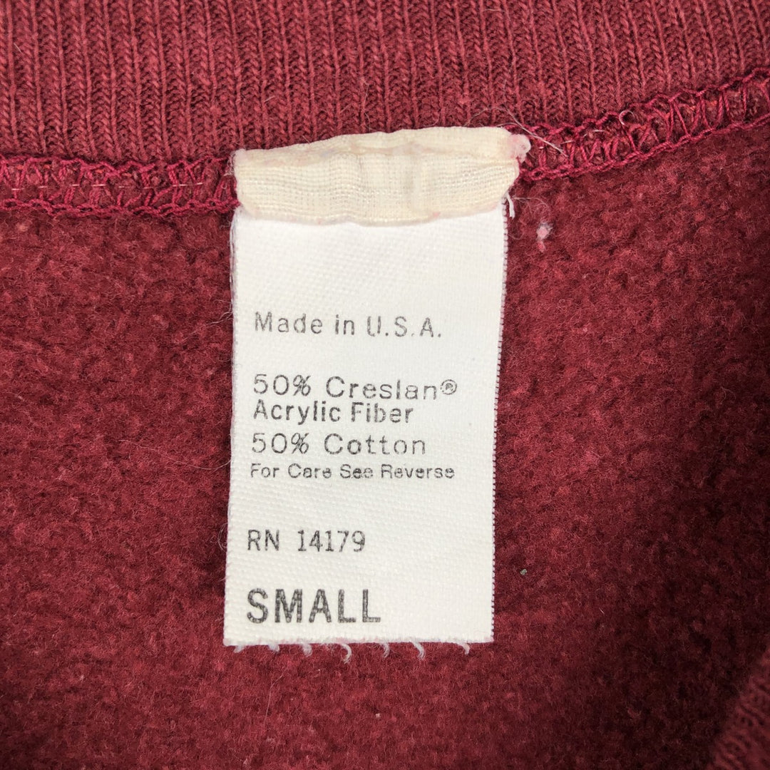 CORNELL College Character Sweatshirt, Made in USA, Women's Size S (Equivalent), Vintage acrylic wine-red Vintage Second Hand