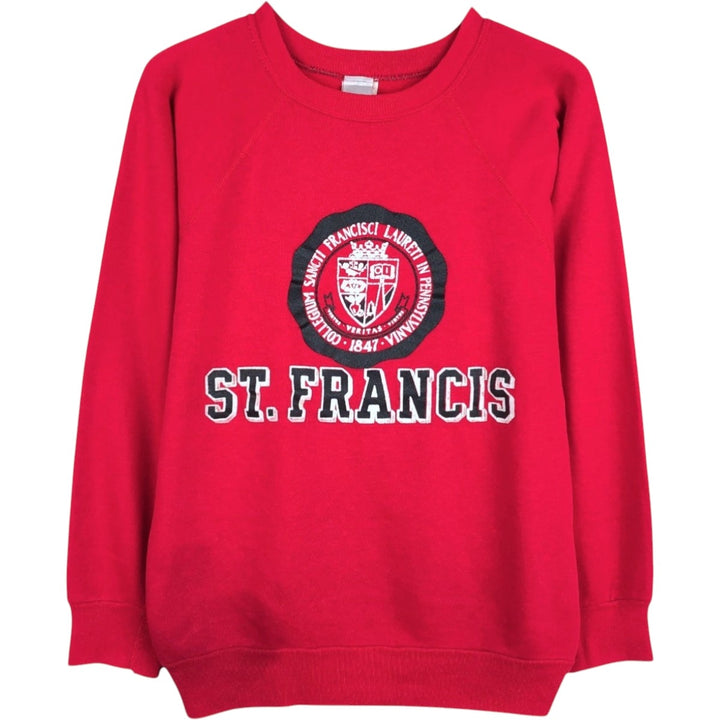 80s-90'S College Sweatshirt, Made in USA, Women's Size M (Equivalent), Vintage acrylic red type Vintage Second Hand