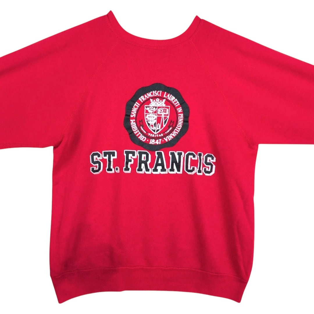 80s-90'S College Sweatshirt, Made in USA, Women's Size M (Equivalent), Vintage acrylic red type Vintage Second Hand