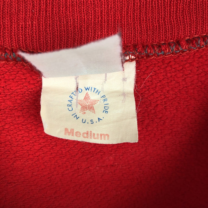 80s-90'S College Sweatshirt, Made in USA, Women's Size M (Equivalent), Vintage acrylic red type Vintage Second Hand